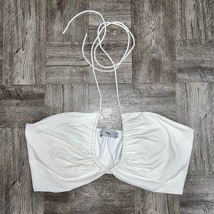 Adika “Alaura” White Tie Neck Crop Size M/L